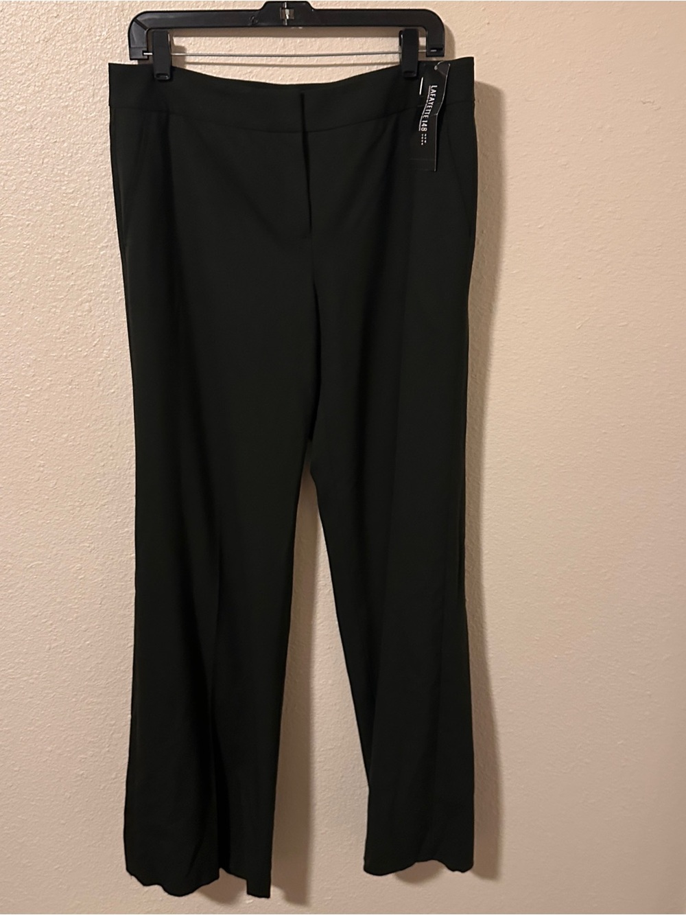 NWT Lafayette 148 New York Gray Wool straight wide Pants Size 12